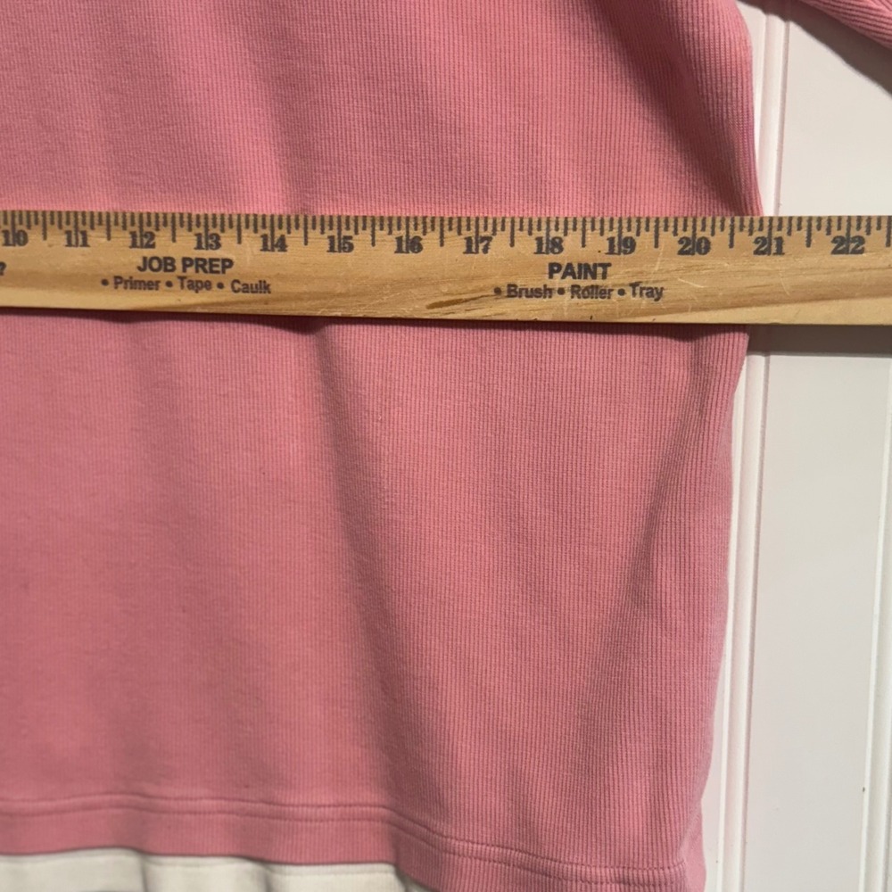 Vintage Fashion Bug Pink Ribbed Faux Layered Top Studded Neck 18/20W Coquette - Picture 5 of 7